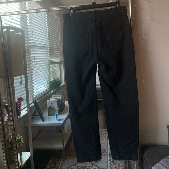 Ripped black Jeans. Baggy black jeans with holes. Boyfriend style jeans. - Picture 6 of 7